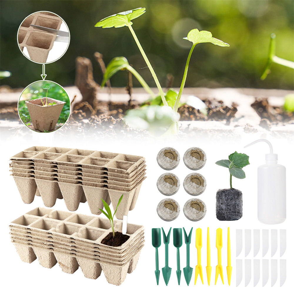 Seed Starter Trays - Organic Biodegradable Nursery Box Kit Seed