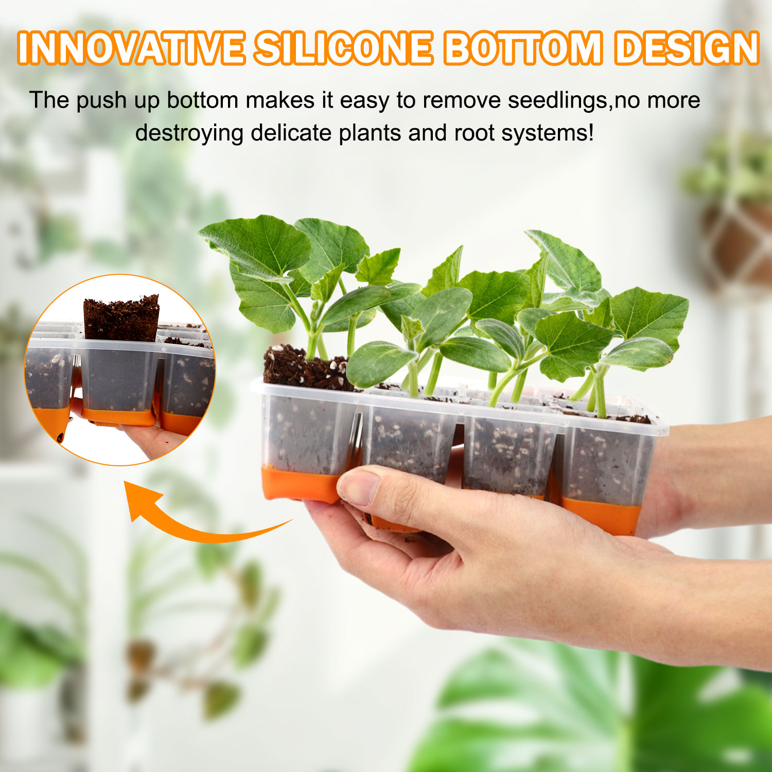 5/10 Orange Seed Starter Tray  - Seed Starter Trays ulasan dan harga
