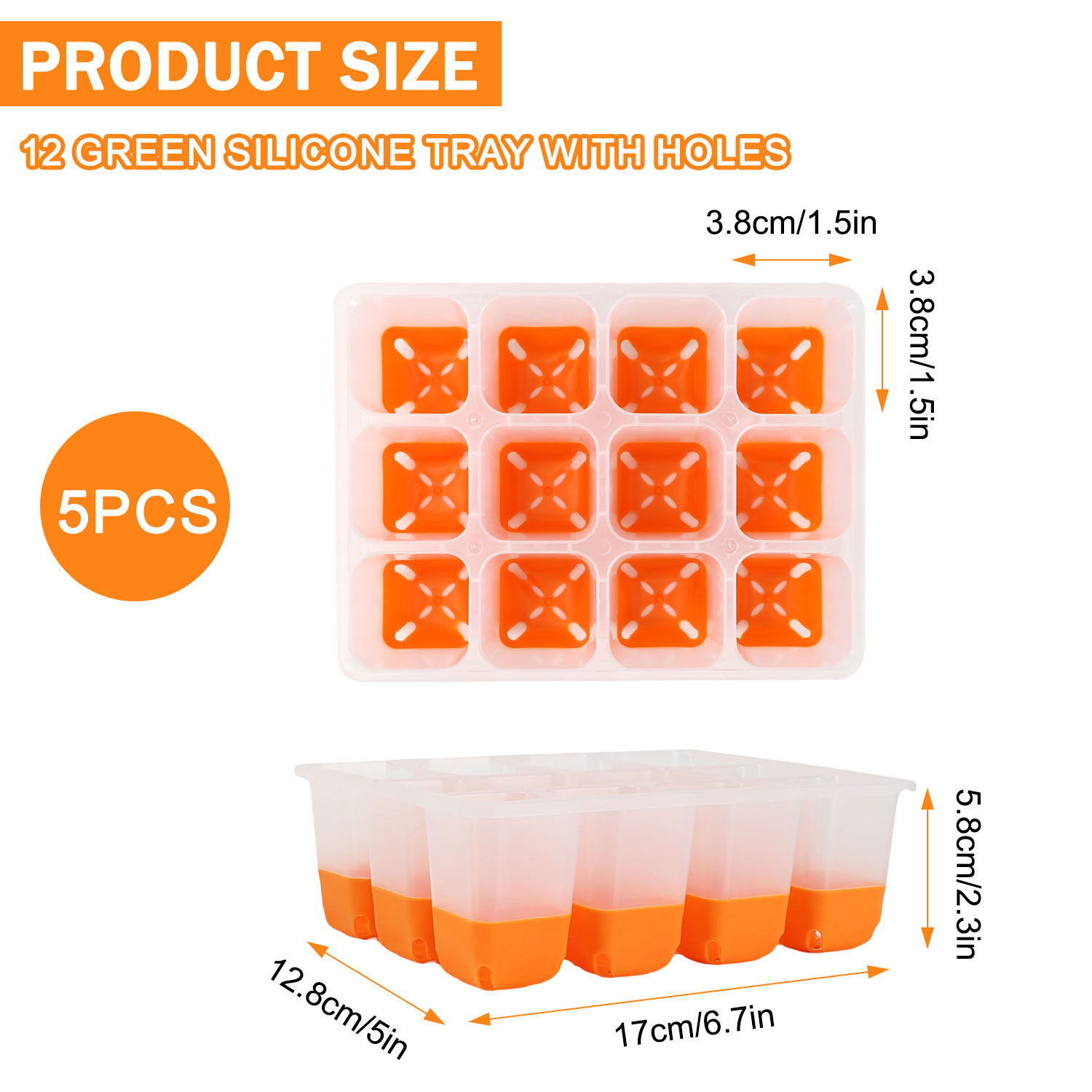 5/10 Orange Seed Starter Tray  - Seed Starter Trays ulasan dan harga
