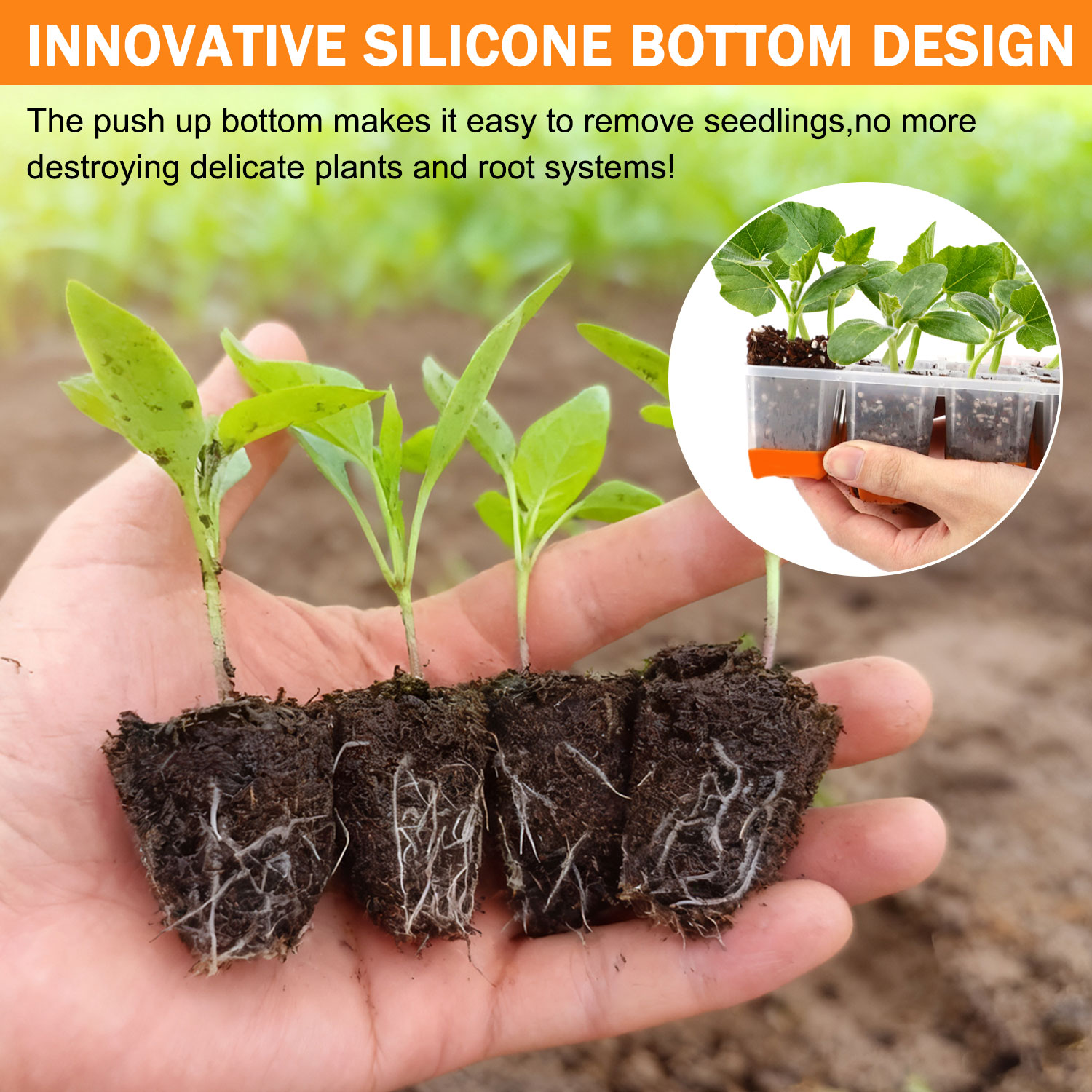 5/10 Orange Seed Starter Tray  - Seed Starter Trays ulasan dan harga