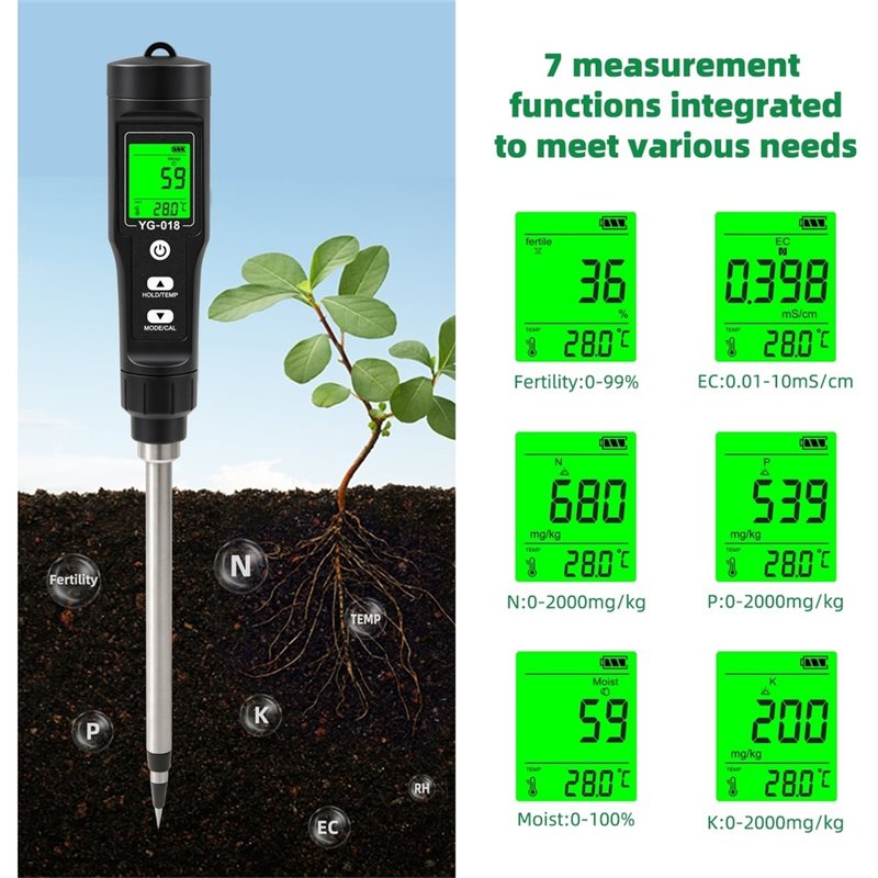 [NEW!ABSV】 7-In-1 Soil NPK Tes - Moisture Meter Plant ulasan dan harga