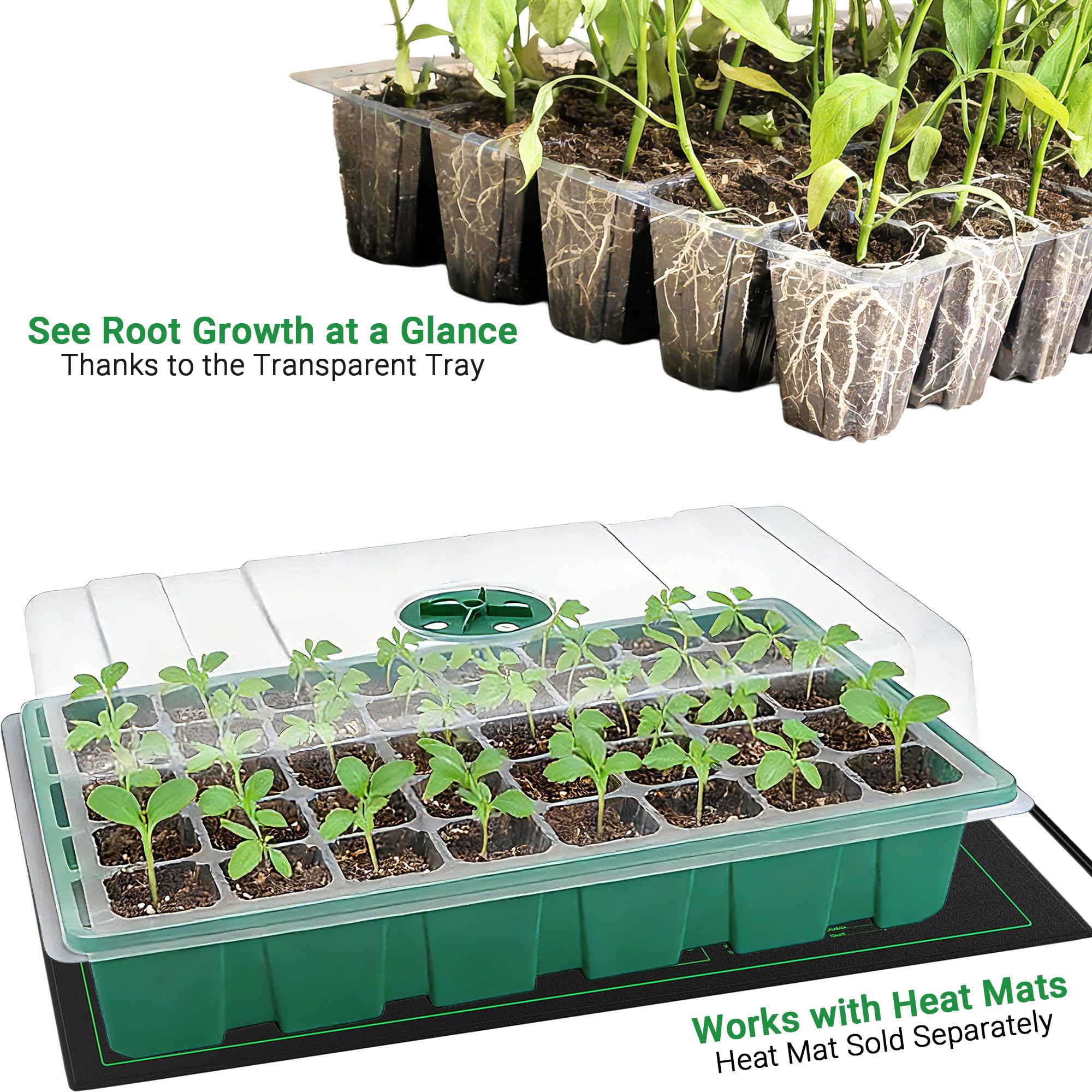 With Transparent Cover Greenho - Seed Starter Trays ulasan dan harga