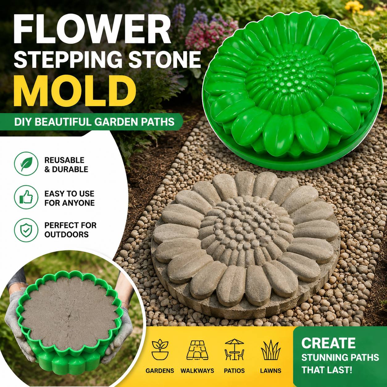 Sunflower Terrace Stone Mold S - Gardening Tools Usa ulasan dan harga