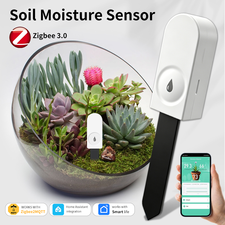 Smart ZigBee Soil Moisture Sen - Moisture Meter Plant ulasan dan harga