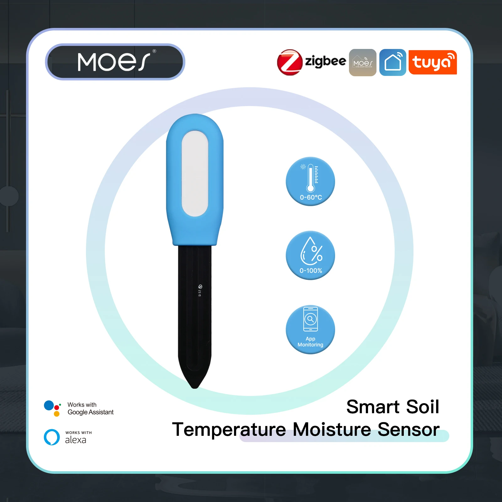 MOES Smart ZigBee Soil Tempera - Moisture Meter Plant ulasan dan harga