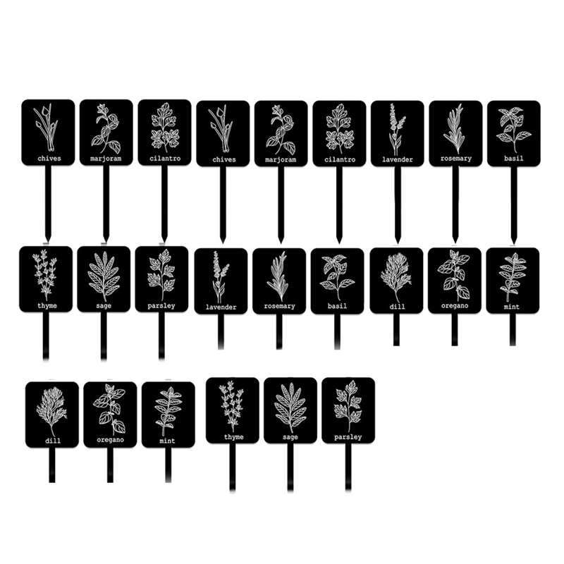 24Pcs Acrylic Plant Label Sign - Gardening Tools Names ulasan dan harga