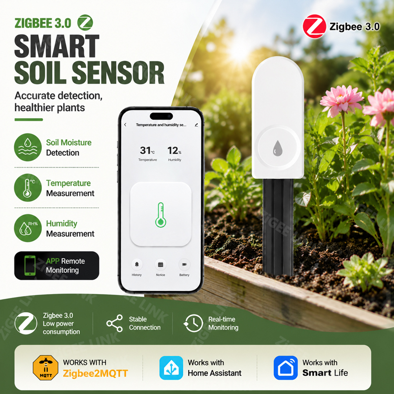 Zigbee3.0 Wireless Soil Tester - Moisture Meter Plant ulasan dan harga